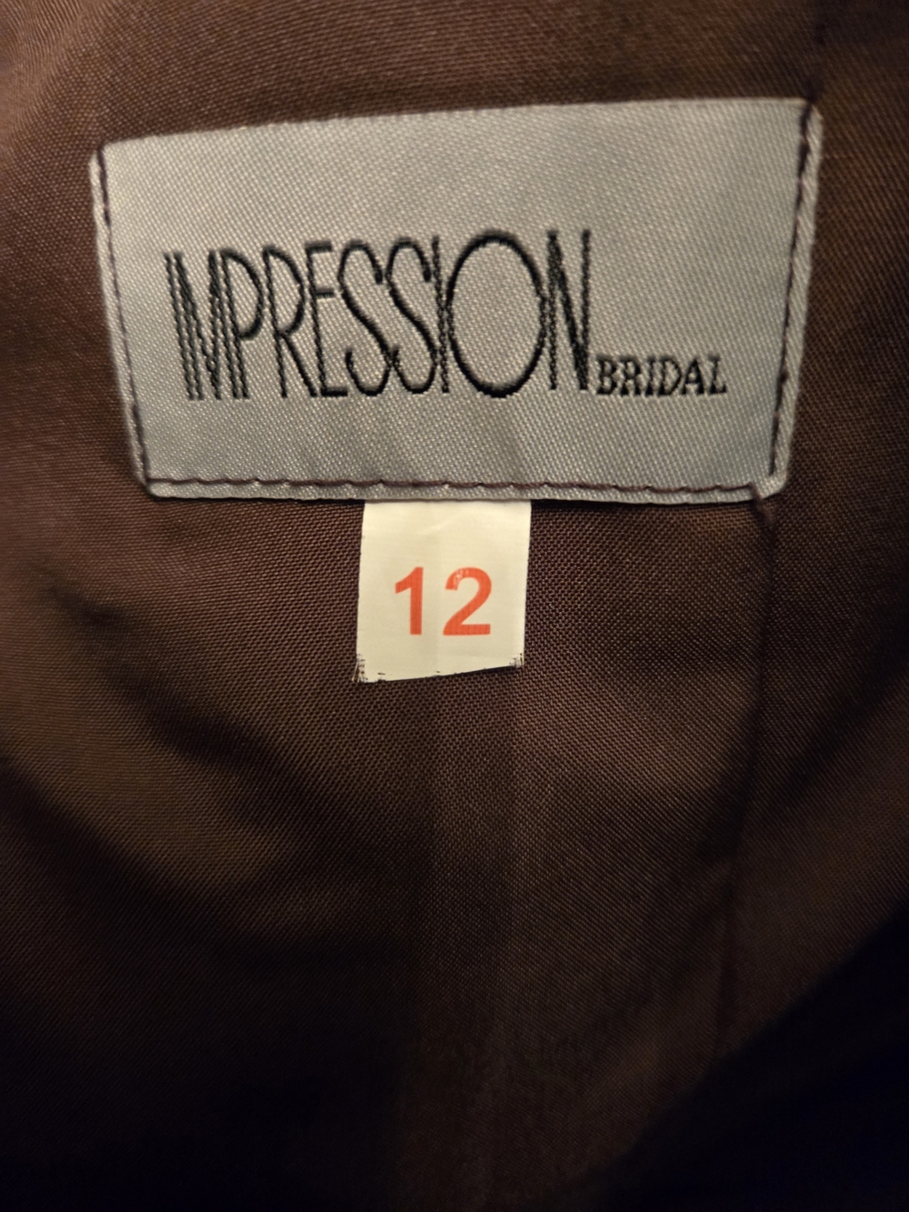 Impression Bridal Chocolate Brown Ruched Cocktail Dress Size 12 - Picture 7 of 7